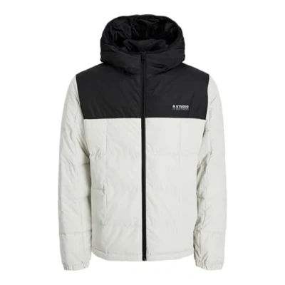 Abbildung von JACK&amp;JONES PLUS Herren JJBEN Square Hood Jacket PLS Jacke, Moonbeam/Detail:Blocking, 4XL