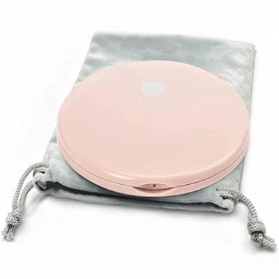 Abbildung von Mavoro Taschenspiegel mit Vergrößerung, 1X / 10X Schminkspiegel Kompakt, Klappbarer, Große 10cm Kosmetikspiegel, Reisespiegel für Kosmetik Unterwegs (Rosa)