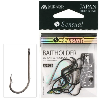 Abbildung von 10&quot; Mikado BAITHOLDER geschmiedete Angelhaken Aalhaken Wurmhaken Gr.04 4/0 (1/0)