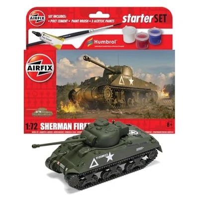 Abbildung von Airfix Sherman Firefly Panzer mit Farben