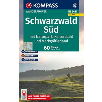 Abbildung von KOMPASS Wanderführer Schwarzwald Süd mit Naturpark, Kaiserstuhl und Markgräflerland, 60 Touren Extra Tourenkarte: GPS Daten zum Download