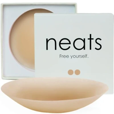 Abbildung von NEATS Nipple Covers for Women, Reusable &amp; Hypoallergenic Silicone Pasties, Adhesive Breast Petals (Caramel, 8cm)