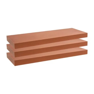 Abbildung von Velano Regalbrett, Wandregal, Regalboden, Schweberegal, Hängeregal, Regalsysteme 3 Stück, 59.5x23.5 cm, Apfelbaum Regale für Küche, Badezimmer, Wohnzimmer, Schlafzimmer FS