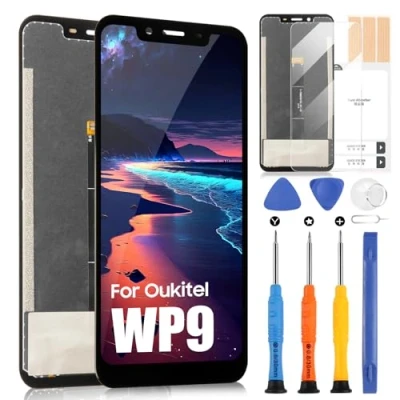 Abbildung von LCD Bildschirm für Oukitel WP9 Display Ersatz des Bildschirms Touchscreen Digitizer Full Assembly mit Werkzeugen (Schwarz, ohne Rahmen)