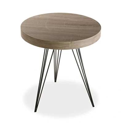 Abbildung von Versa Fontana Beistelltisch für das Wohnzimmer, Schlafzimmer oder die Küche. Moderner, niedriger Tisch, Maßnahmen (H x L B) 55 50 cm, Holz und Metall, Farbe: Braun Schwarz