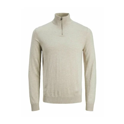 Abbildung von Jack &amp; Jones Junior Jjeemil HALF ZIP Strickpullover für Kinder, Größe: 128, Oatmeal
