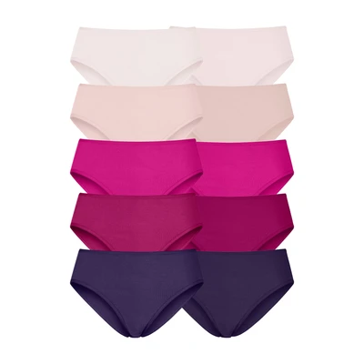 Abbildung von Lascana 10 PACK Slip, Damen, Größe: 32/34, Berry