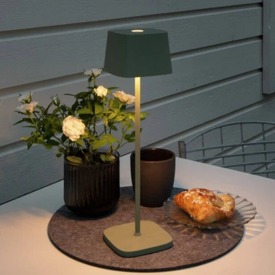 Abbildung von Konstsmide Akku Tischleuchte Capri grüngrau Indoor/Outdoor 7814 630