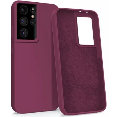 Abbildung von MyGadget Hülle für Samsung Galaxy S21 Ultra Gummierte Handyhülle [ 3 Layer Struktur ] Schutzhülle mit Soft Inlay &amp; Hardcase Cover außen Bordeaux