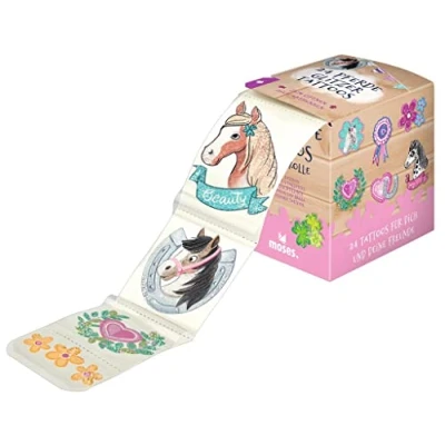 Abbildung von Moses. Verlag Kindertattoo Glitter Tattoo Pferde Tattoos für Kinder 24 hübsche Haut Klebetattoos, 1 tlg., Kids, Geschenk den Geburtstag 5 x 6 cm
