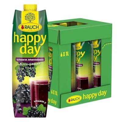 Abbildung von Rauch Happy Day Schwarze Johannisbeere herb und aromtisch mit viel Vitamin C anderen wertvollen Nährstoffen 6x 1l Tetra Prisma