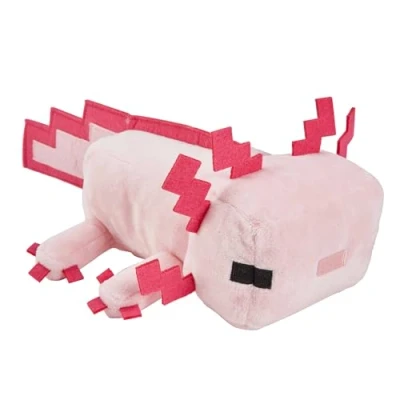Abbildung von Minecraft HBT42 Axolotl Plüschfigur, ca. 21 cm, weich, Geschenk zum Sammeln für Fans, Spielzeug ab 3 Jahren