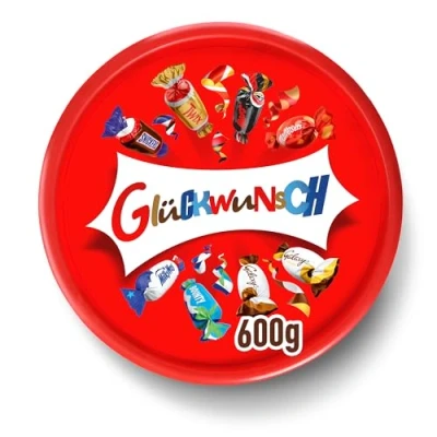 Abbildung von Celebrations &quot;Glückwunsch&quot; Personalisierte Dose Pralinenmischung zum Geburtstag Geschenkbox 1x 600 g