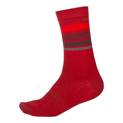 Abbildung von Endura BaaBaa Merino Stripe Fahrradsocken für Herren, Rot, L
