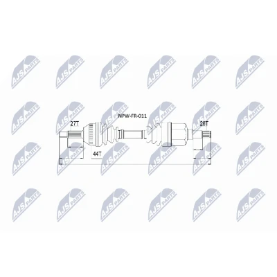 Abbildung von NTY NPW FR 011 Antriebswelle Vorderachse FORD: MONDEO 1, 2 Kombi, Stufenheck