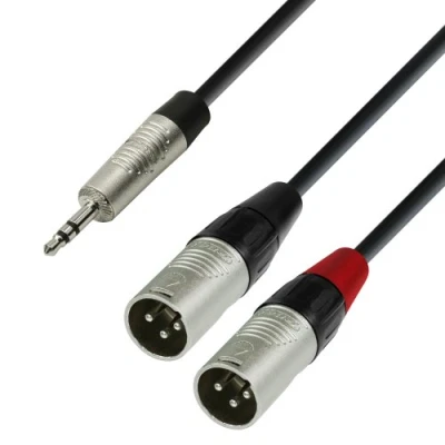 Abbildung von Adam Hall 4 Star Series 1.8m Rean 3.5mm Jack Stereo to 2x XLR Male Audio Kabel