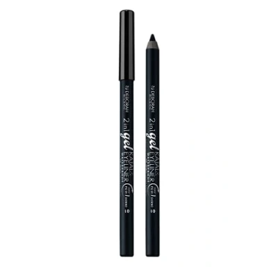 Abbildung von Deborah Milano Kajal 2 in 1 Eyeliner und wasserfester Eyeliner, 01 Schwarz, langanhaltend, wasserfest, ultra pigmentiert cremig, für einen intensiven definierten Blick, 1,21 g
