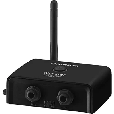 Abbildung von MONACOR WSA 20BT Bluetooth Audio Empfänger für die Musik Wiedergabe von mobilen Zuspielgeräten, schwarz