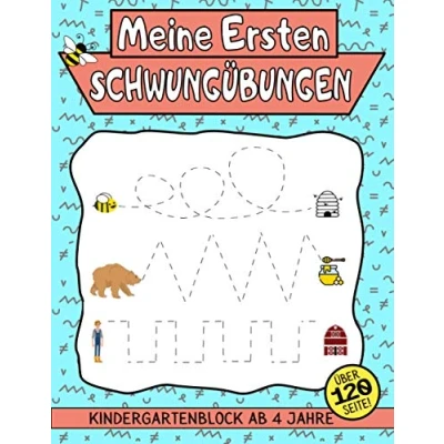 Abbildung von Meine Ersten Schwungübungen Kindergartenblock Ab 4 Jahre: Das große Übungsheft zur Förderung der Konzentration und Feinmotorik Vorbereitende ... Vorschule Vorschulblock &amp; Rätselblock