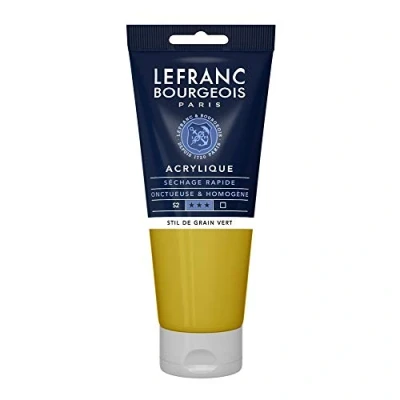 Abbildung von Lefranc Bourgeois 300450 Fine Acrylfarbe Strukturiertes Grün, 200ml Tube, cremige auf Wasserbasis, schnell trocknend, lichtecht, wasserfest