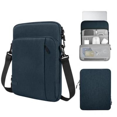 Abbildung von MoKo 13,3 Zoll Laptop Tasche Hülle, Tragetasche für MacBook Air 13 M3 M2 2024 2018, Pro 14 2021, Tab S8+ 12,4&quot;,Surface 8, Indigo