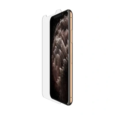 Abbildung von Belkin iPhone 11 Pro Max und XS Displayschutz TemperedGlass antimikrobiell (hochentwickelter Schutz, der Bakterien auf dem Display um bis zu 99 % reduziert)