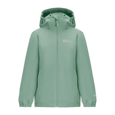 Abbildung von Jack Wolfskin Flaze Regenjacke / wasserabweisende Jacke für Kinder, Größe: 116, Granite green