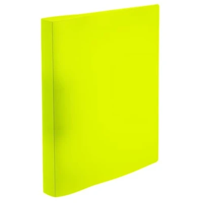 Abbildung von HERMA Ringbücher A4 Neon Gelb Transluzent Set, 3 Stück, schmal, 2 Ringe, 25 mm breit, Ringordner aus Kunststoff mit Niederhalter für Kinder, Jungen und Mädchen