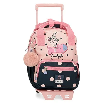 Abbildung von Enso Friends Together Kleiner Rucksack mit Trolley, Rosa, 23 x 28 10 cm, Polyester, 6,44 l, Trolley
