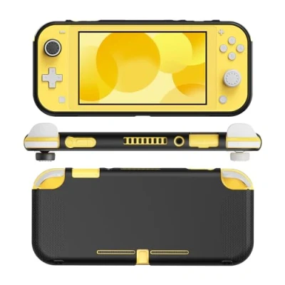 Abbildung von JINGDU Hülle Kompatibel mit Nintendo Switch Lite 2019, TPU Soft Zubehör Daumengriffkappen, Schwarz
