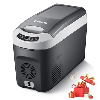Abbildung von AAOBOSI Kompressor Kühlbox 15 Liter, Auto 15℃ 20℃, Elektrisch 12/24V für Auto, Lkw, Boot, Reisemobil