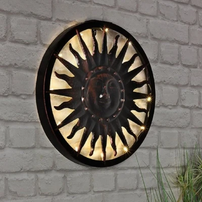 Abbildung von Haushalt International Wanddekoobjekt LED Wandlicht Sonne (1 St), 12 warm weiße LEDs