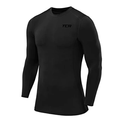 Abbildung von TCA Jungen Langarm Kompressionsshirt mit Thermo Funktion Schwarz, 12 14 Jahre