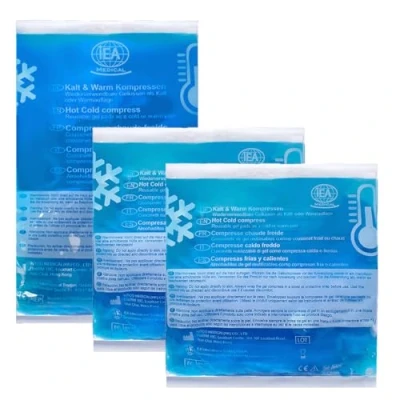 Abbildung von IEA Medical Kalt Warm Kompressen Mischset 3er Set Kühlpacks für Prellungen, Insektenstiche und andere Verletzungen wiederverwendbare Gel Kühlkissen 2 Größen, Kühlpads, cool pack, kühlpads kinder