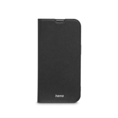 Abbildung von Hama Handyhülle für iPhone 14 (Handytasche zum Aufstellen, Etui mit Kartenfach, extra Schutz von Display und Kamera, Magnet, Klapphülle, weich, Anti Fingerabdruck) schwarz