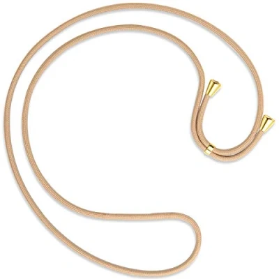 Abbildung von mtb more energy® Ersatz Band für Handykette beige inklusive Endkappen (Gold) hochwertige Austausch Kordel Seil Kette