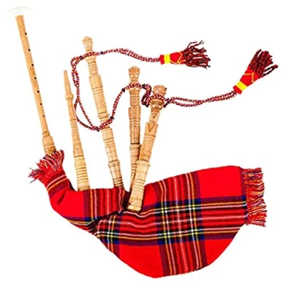 Abbildung von Dudelsack für Kinder, spielbar, inkl. 2 Blättern mit Tasche (Royal Stewart Tartan)