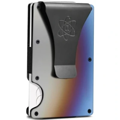 Abbildung von ROSSM Geldbörse mit RFID Schutz Kartenetui Herren aus Kohlefaser und Metall Geldklammer Gummiband Geldbeutel Slim Wallet for Men