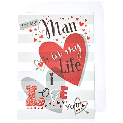 Abbildung von Piccadilly Greetings Valentinskarte &quot;Man In My Life&quot;, 22,9 x 15,2 cm, A50180