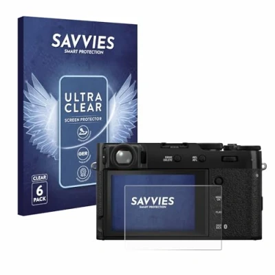 Abbildung von Savvies 6 Stück Schutzfolie für Fujifilm X100VI Displayschutz Folie Ultra Transparent