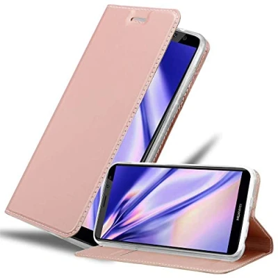 Abbildung von Cadorabo Hülle kompatibel mit Huawei Mate 10 LITE aus Premium Kunst Leder Flip Klappbare Stoßfeste Magnetische [Standfunktion] [Kartenfächern] Cover für Tasche in Rosa
