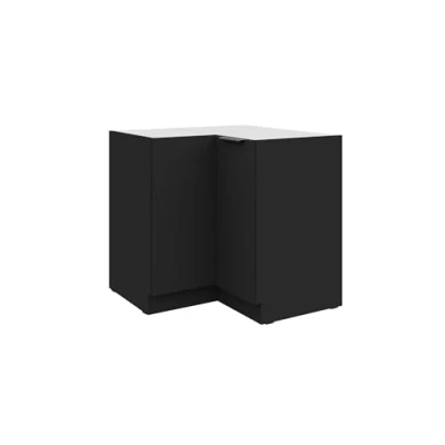 Abbildung von Küchen Preisbombe Eckunterschrank 90x90 cm Küche SIENA Schwarz Küchenzeile Küchenblock Einbauküche