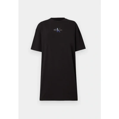 Abbildung von Calvin Klein Jeans PLUS Gradient Monologo TEE Dress Jerseykleid, Damen, Größe: 2XL, Black
