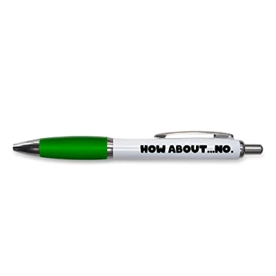 Abbildung von Tongue in Peach lustiges Push Pen Geschenk Kugelschreiber How About No Bürogeschenk Witz Schreibwaren, grün PP156