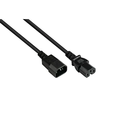 Abbildung von Good Connections Kaltgeräte Warmgeräte Verbindungskabel 5 m C14 (gerade) an C15 1,00 mm² schwarz