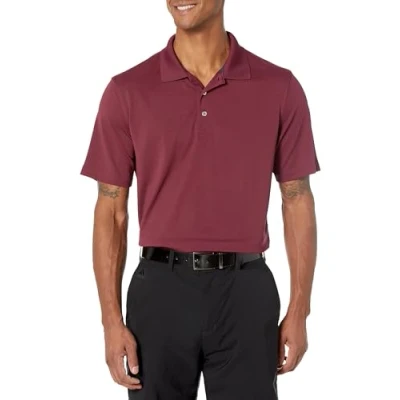 Abbildung von Amazon Essentials Herren Golf Polo Shirt, Schnell Trocknend, Normale Passform, Burgunderrot, XL