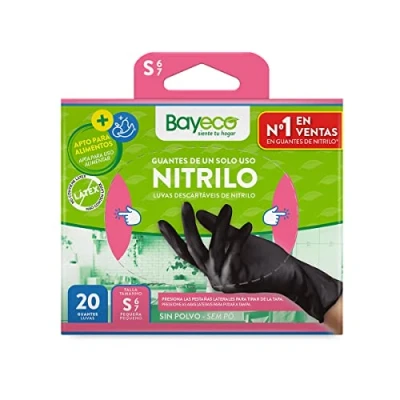 Abbildung von Bayeco Unisex Schwarze Nitrilhandschuhe, S