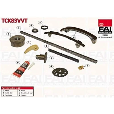 Abbildung von FAI AutoParts TCK83VVT Steuerkettensatz mit Dichtungen, Zahnrädern Simplex, Bolzenkette TOYOTA: Auris Schrägheck, RAV4 II SUV, III SUV