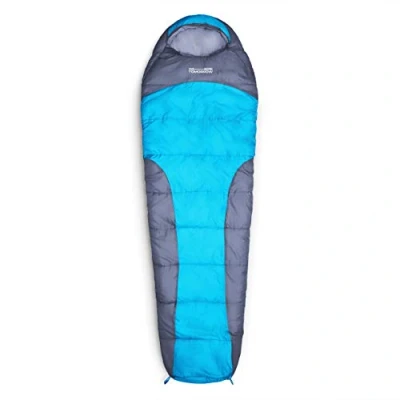 Abbildung von Lumaland Outdoor Schlafsack Mumienschlafsack, 230 x 80 cm, inklusive Packsack, 50 25 cm gepackt türkis