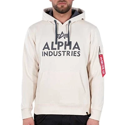 Abbildung von Alpha Industries Herren Foam Print Hoody Kapuzensweat Kapuzenpullover, Jet Stream White, XS